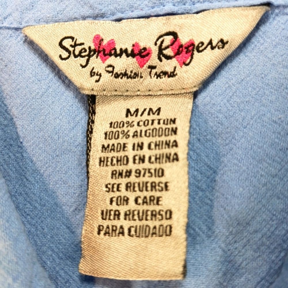 Stephanie Rogets by Fashion Trends Sleeveless Button Down 100% Cotton Women's M. - Picture 2 of 8